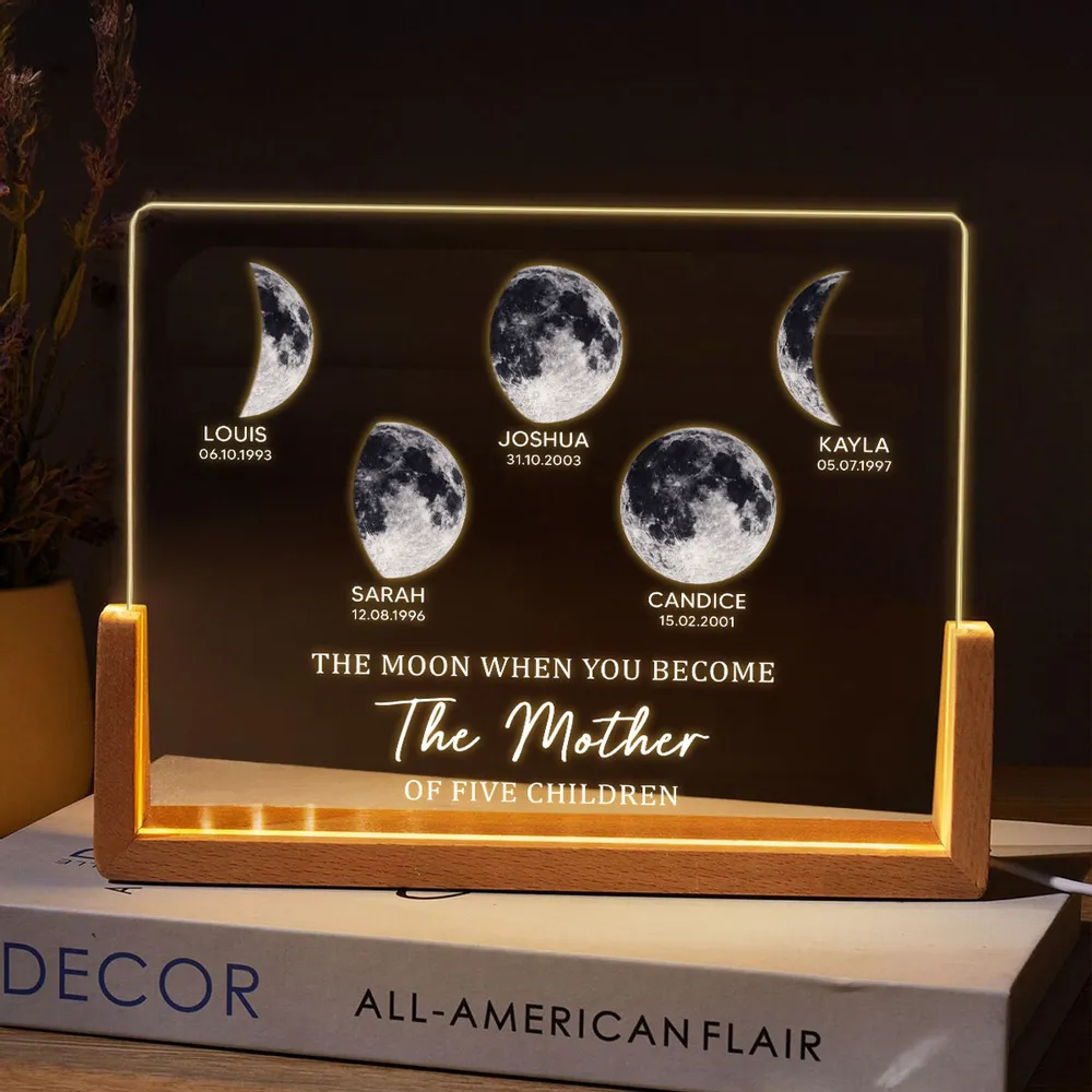 Personalized Moon Phase Acrylic Plaque for Mothers - Sentimental Gift for Family Plaque MagicInPrints