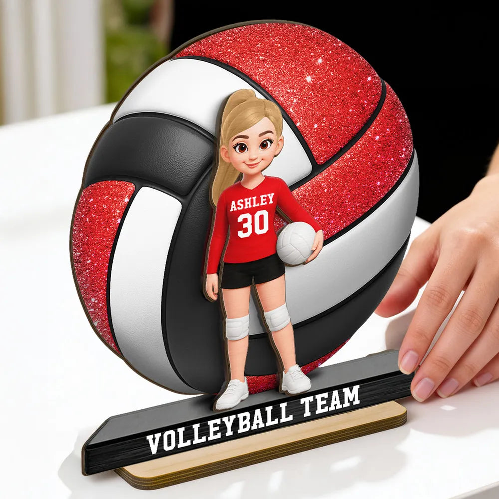 Personalized Volleyball Team Player Figurine for Kids - Custom Name and Number Plaque MagicInPrints