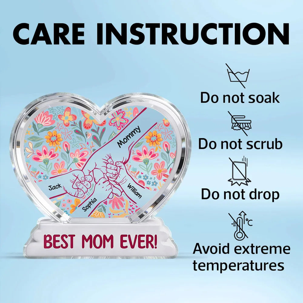 Personalized Heart-Shaped Acrylic Plaque for Mom - Mother's Day Gift Plaque MagicInPrints