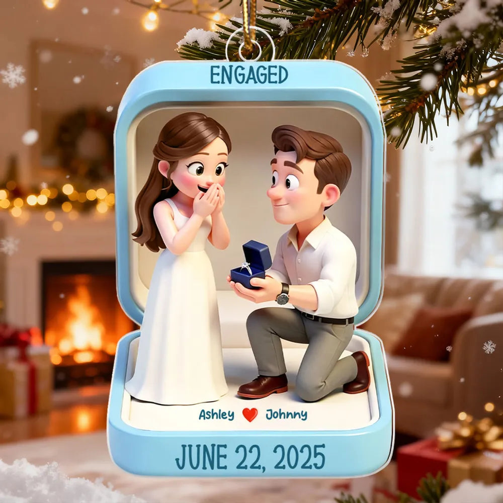 Personalized Engagement Ornament for Couples - Commemorate Special Moment Ornament MagicInPrints