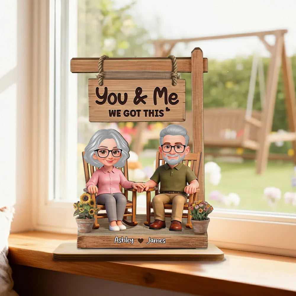 Personalized Couple Figurine for Seniors - Anniversary Gift with Custom Names Plaque MagicInPrints
