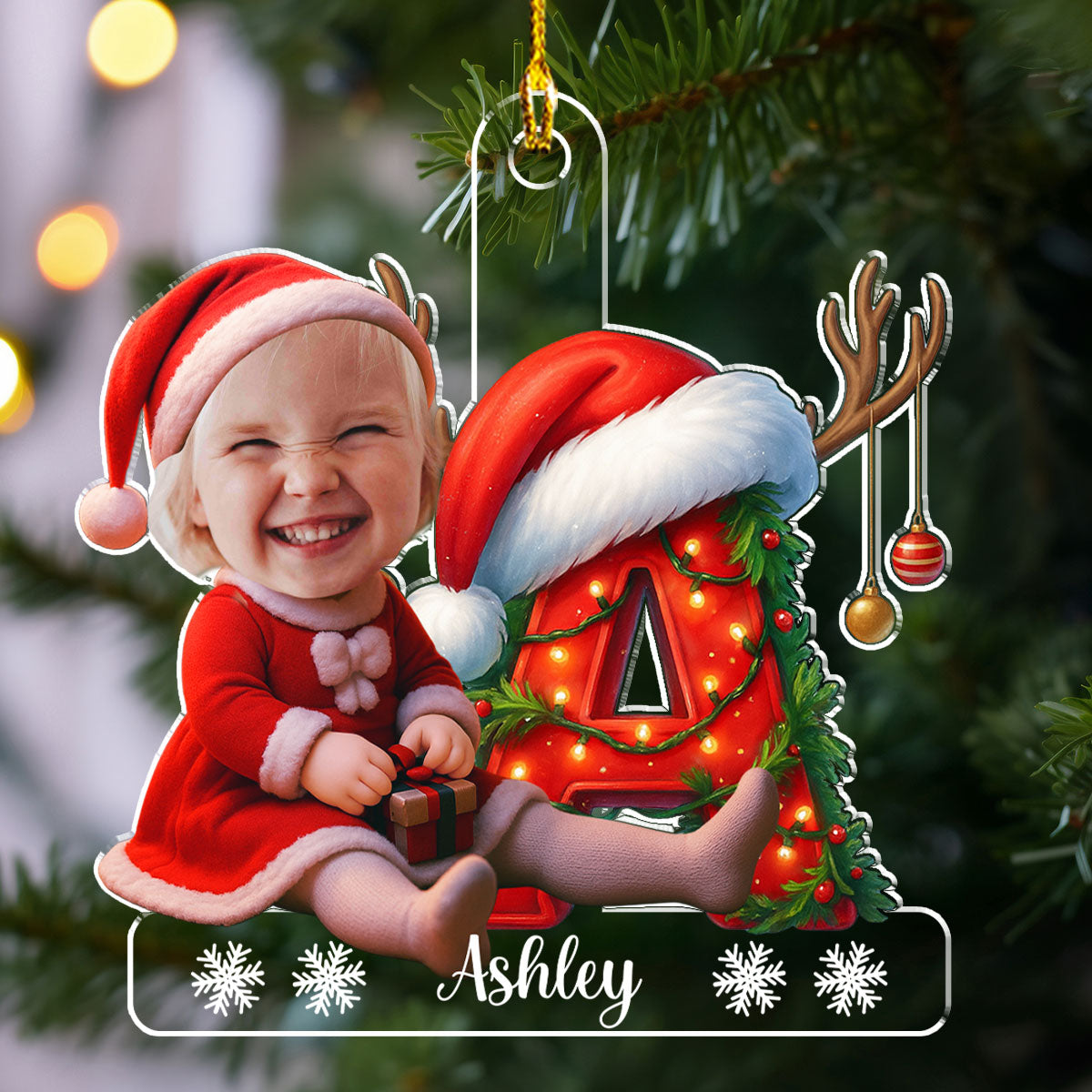 Personalized Baby Christmas Ornament for Kids - Festive Holiday Decor Ornament MagicInPrints