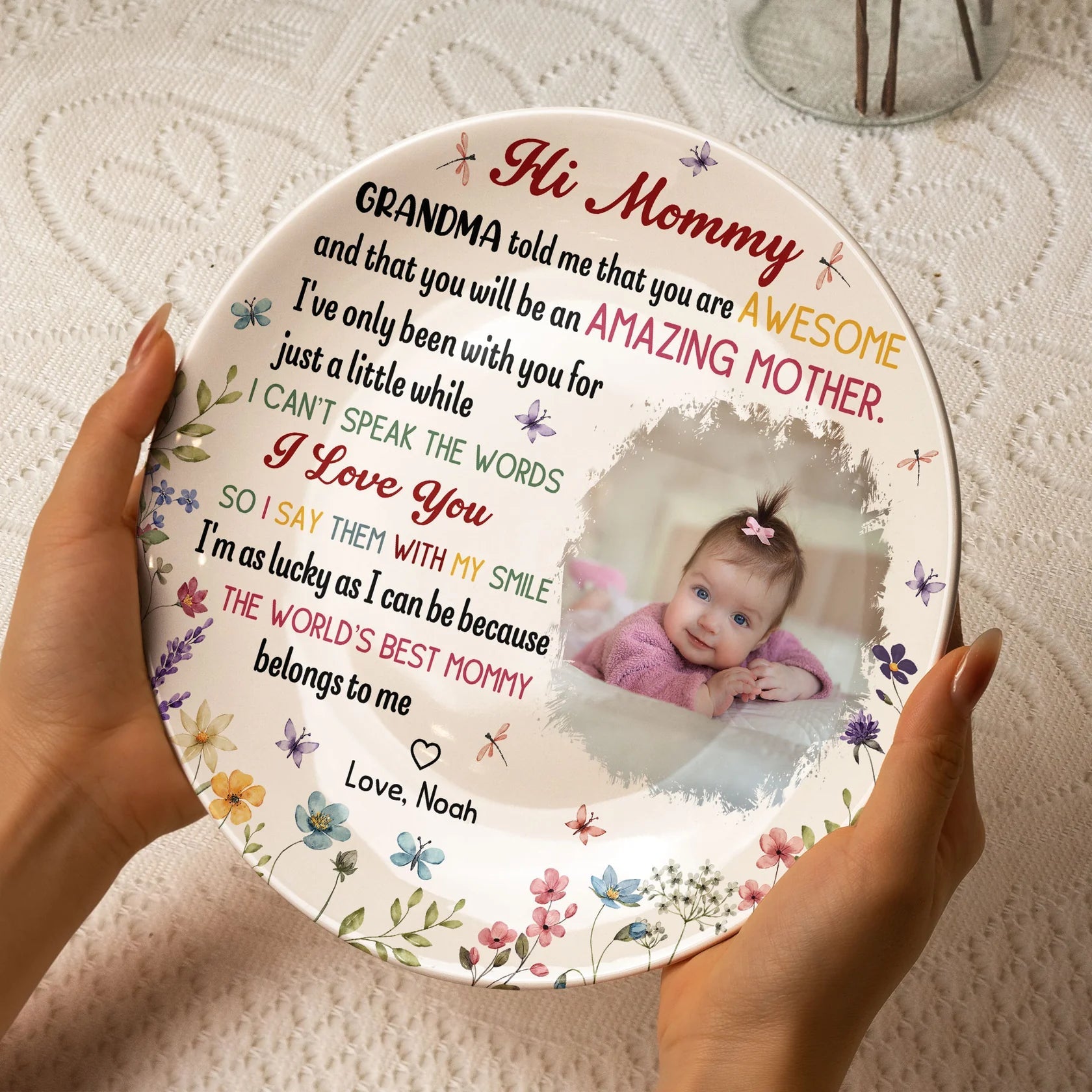Personalized Photo Plate for Mothers - Sentimental Gift from Baby Plaque MagicInPrints
