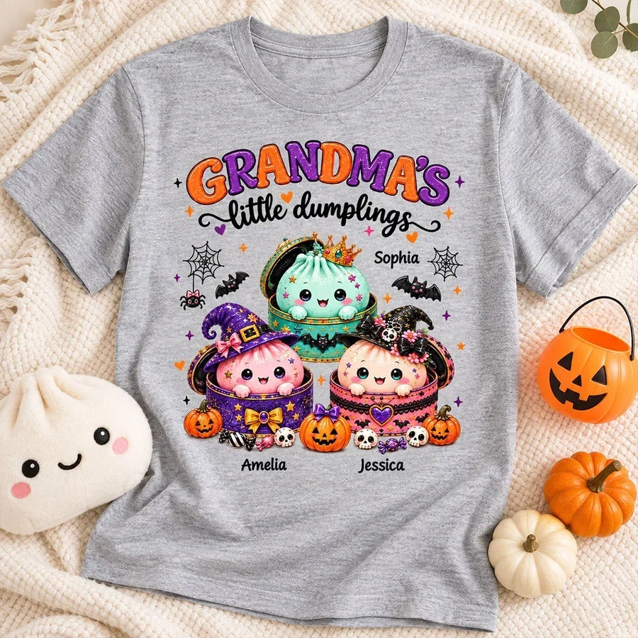 Personalized Halloween Classic Tee for Grandma with Cute Illustration