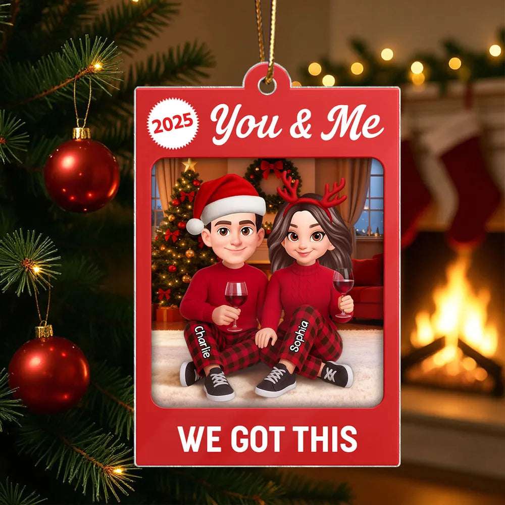 Personalized Couples Christmas Ornament 2025 - Holiday Decor Gift Ornament MagicInPrints