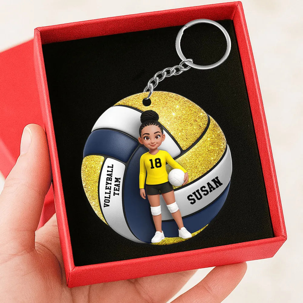 Personalized Volleyball Team Keychain for Girls - Custom Name & Number Keychain MagicInPrints