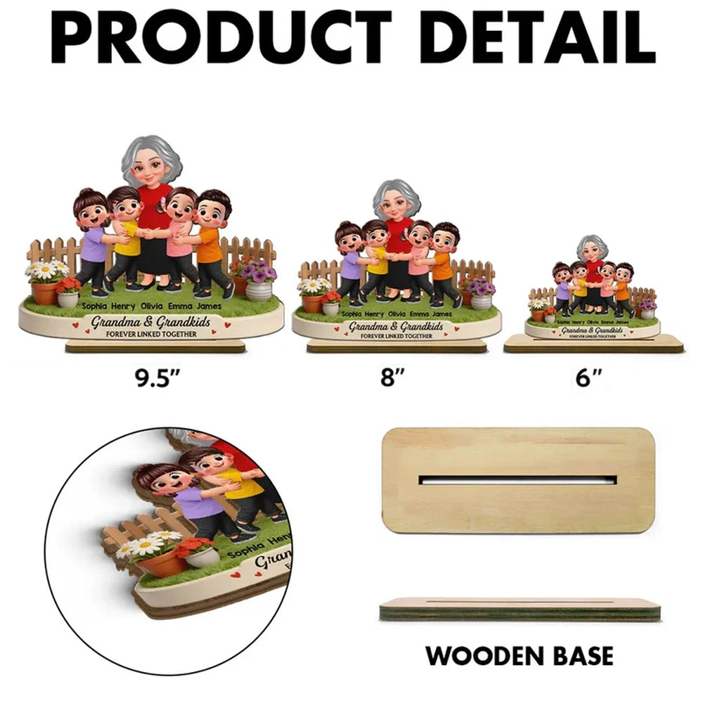 Personalized Family Figurine for Grandma - Custom Names & Characters Plaque MagicInPrints