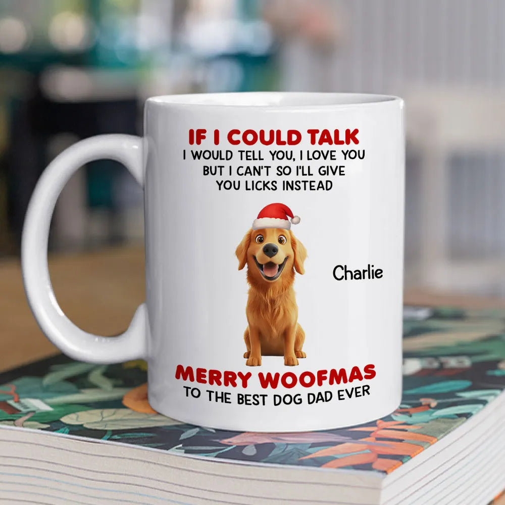Personalized Dog Dad Christmas Mug - Cute Golden Retriever Design Cup MagicInPrints
