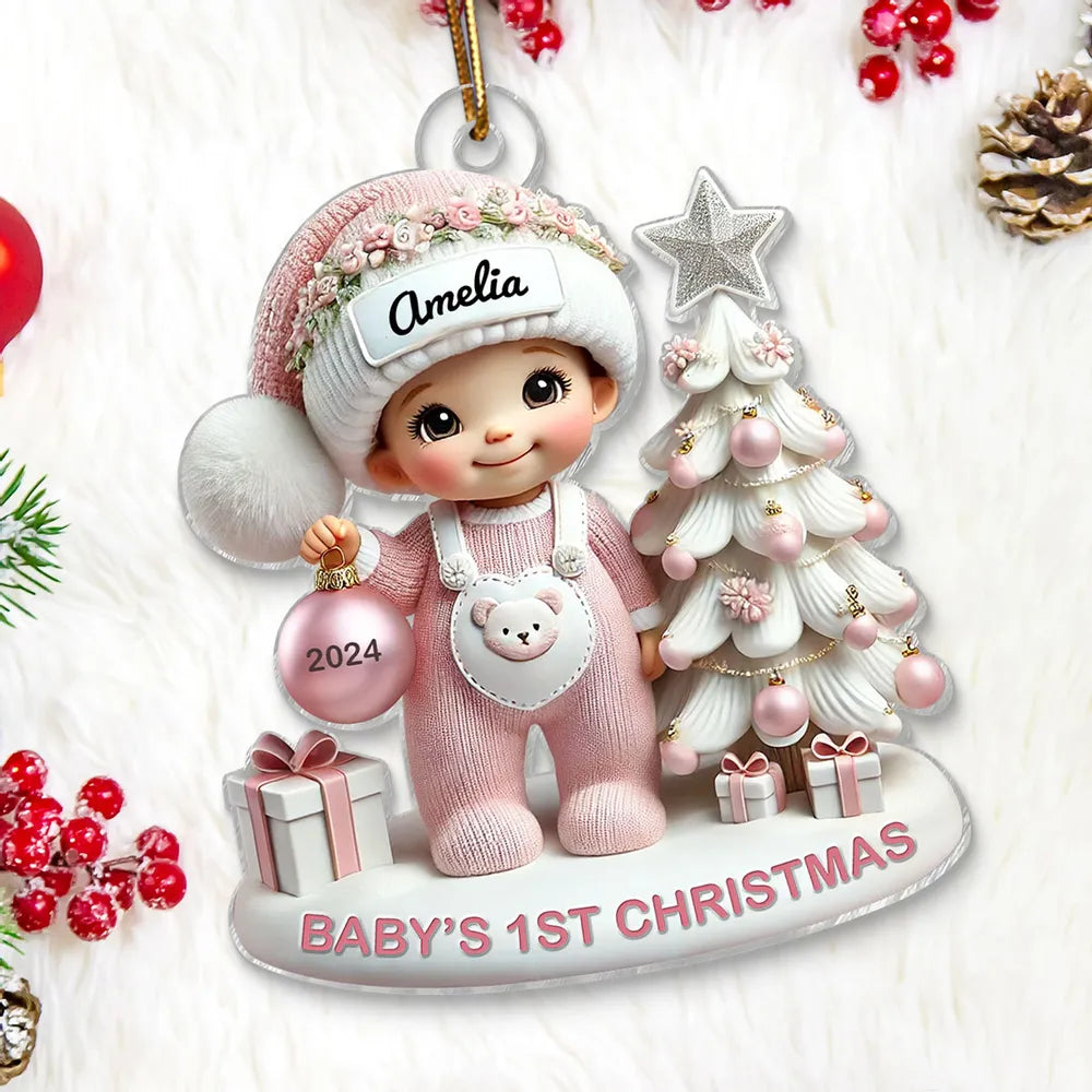 Personalized Baby's First Christmas Ornament - Custom Name Keepsake 2025 Ornament MagicInPrints