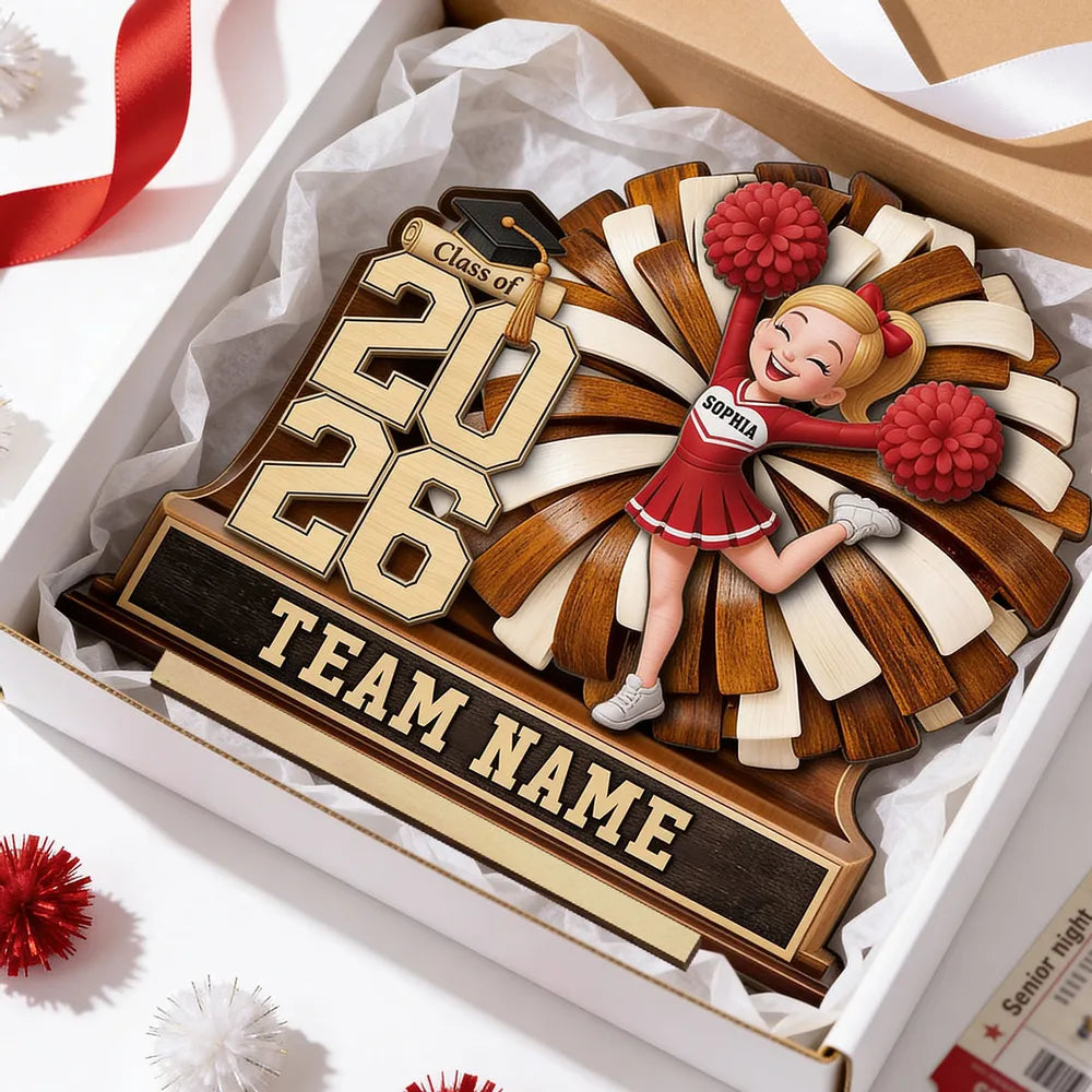 Personalized Cheerleader Graduation Plaque for Class of 2026 - Custom Team Name Plaque MagicInPrints