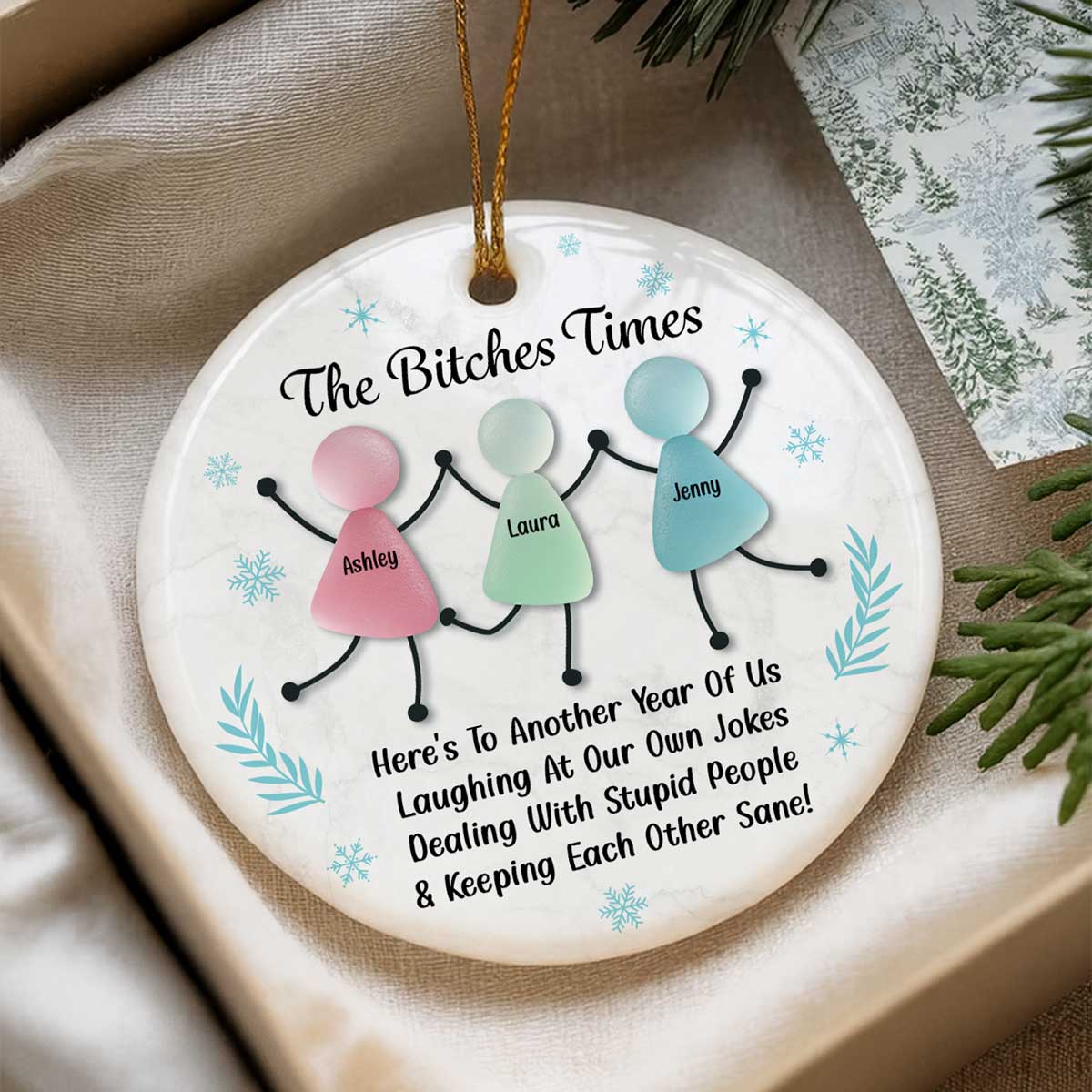 Personalized Funny Ornament for Friends - Holiday Gift Keepsake Ornament MagicInPrints