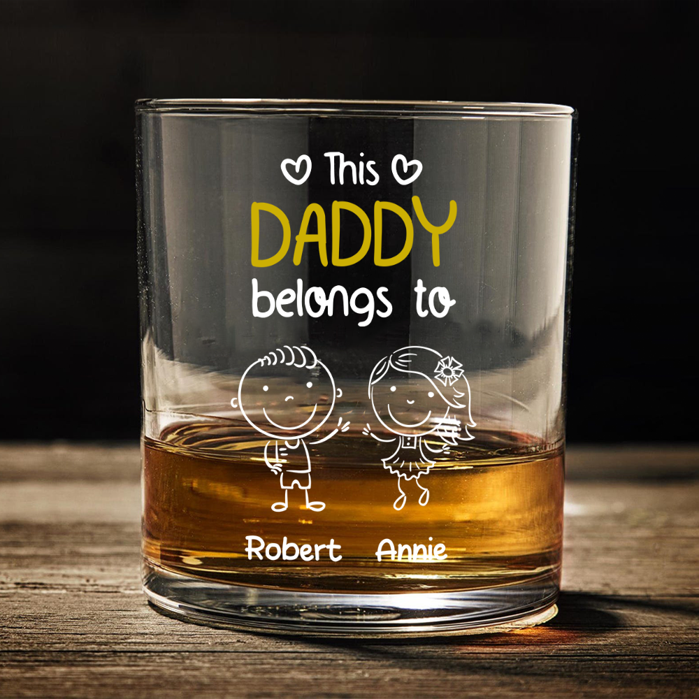 Personalized Grandpa Whiskey Glass - Custom Kids' Names Gift for Christmas Cup MagicInPrints