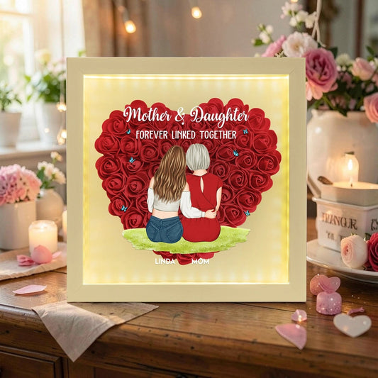 Personalized Mother and Daughter LED Light Box - Sentimental Gift for Home Decor Plaque MagicInPrints