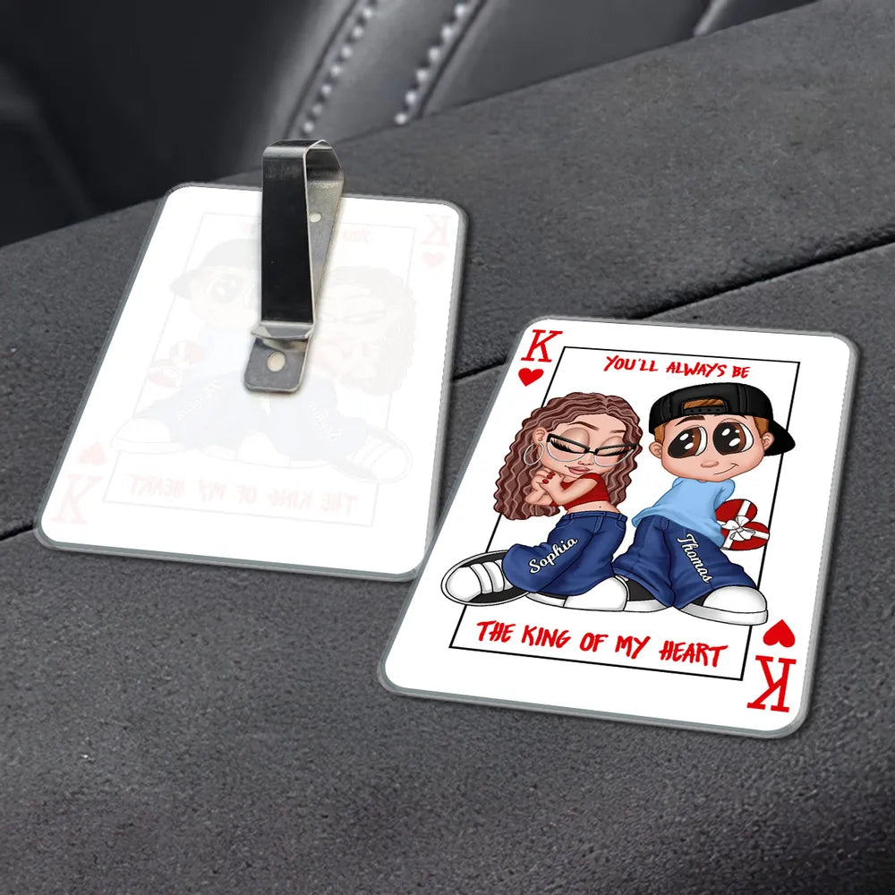 Personalized Car Hanging Ornament for Couples - King of My Heart Gift Car Hanger MagicInPrints