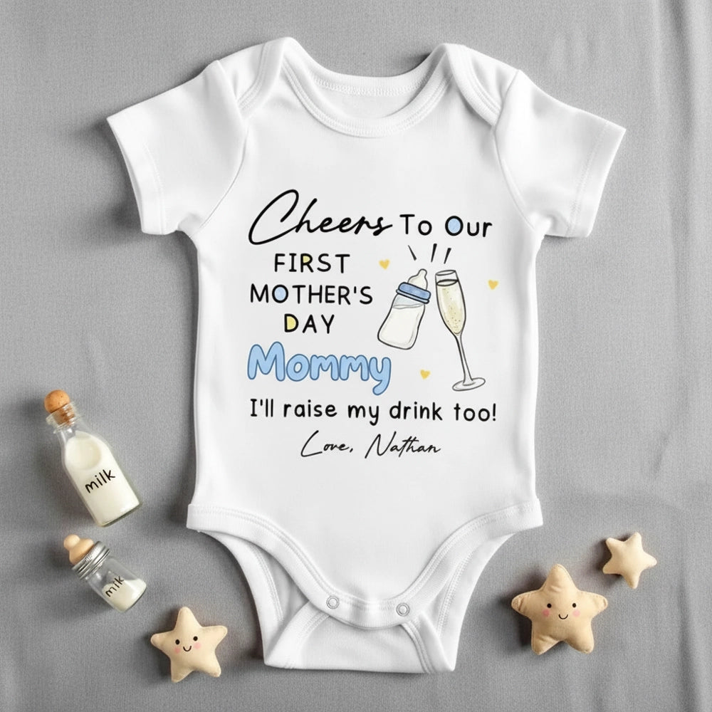 Personalized Baby Onesie for Mother's Day - First Mother's Day Gift Cloth MagicInPrints