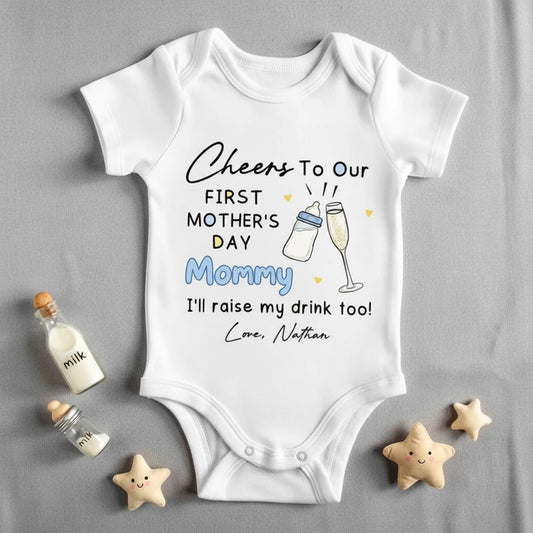 Personalized Baby Onesie for Mother's Day - First Mother's Day Gift Cloth MagicInPrints