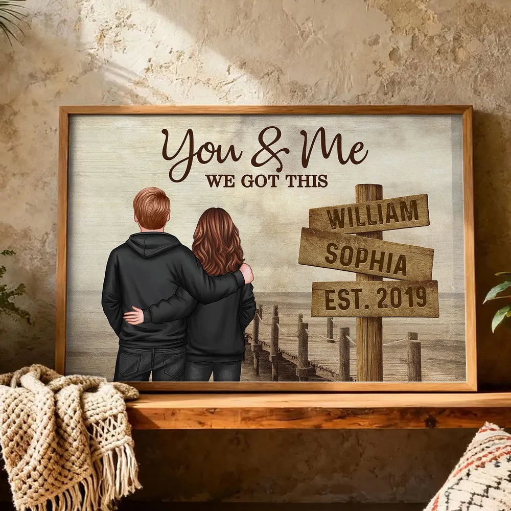 Personalized Couple Wall Art for Anniversary - Custom Names and Date Poster or Canvas MagicInPrints