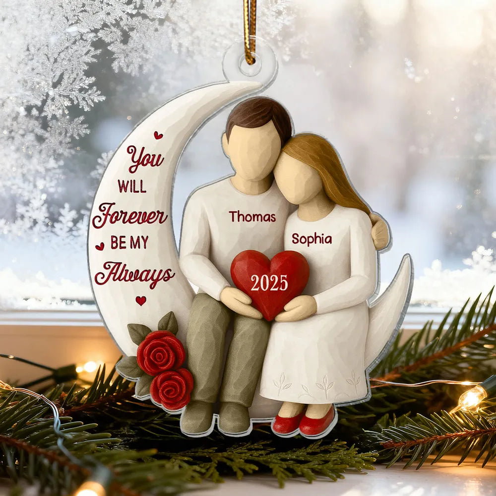 Personalized Couple Ornament for Christmas - Romantic Keepsake Gift Ornament MagicInPrints