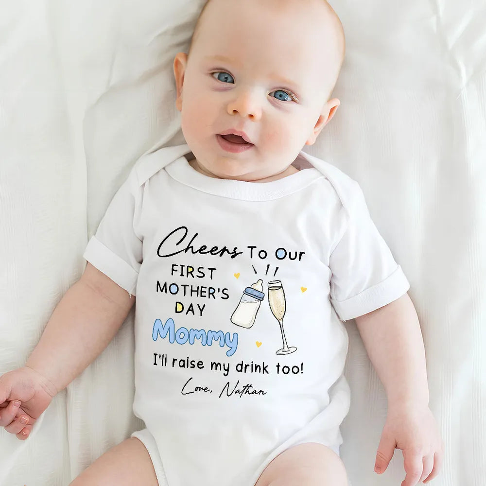 Personalized Baby Onesie for Mother's Day - First Mother's Day Gift Cloth MagicInPrints