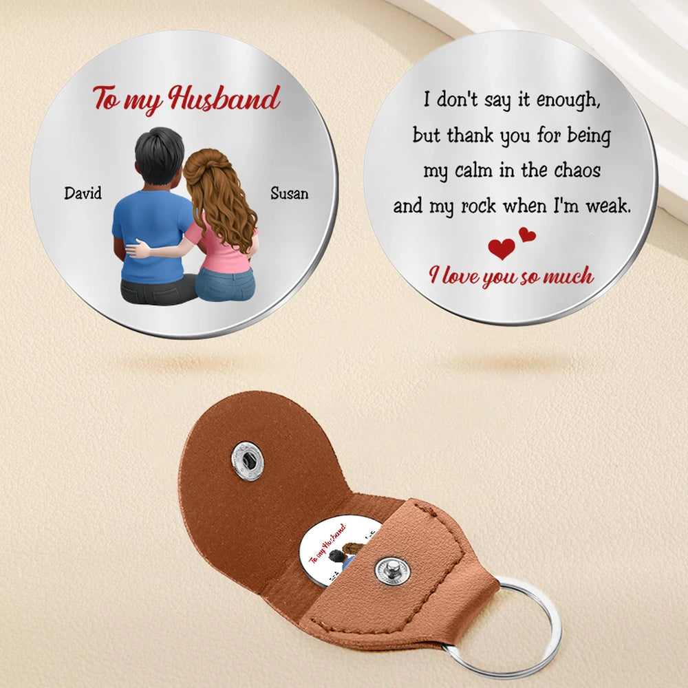 Personalized Leather Keychain for Husband - Sentimental Gift for Anniversary Keychain MagicInPrints