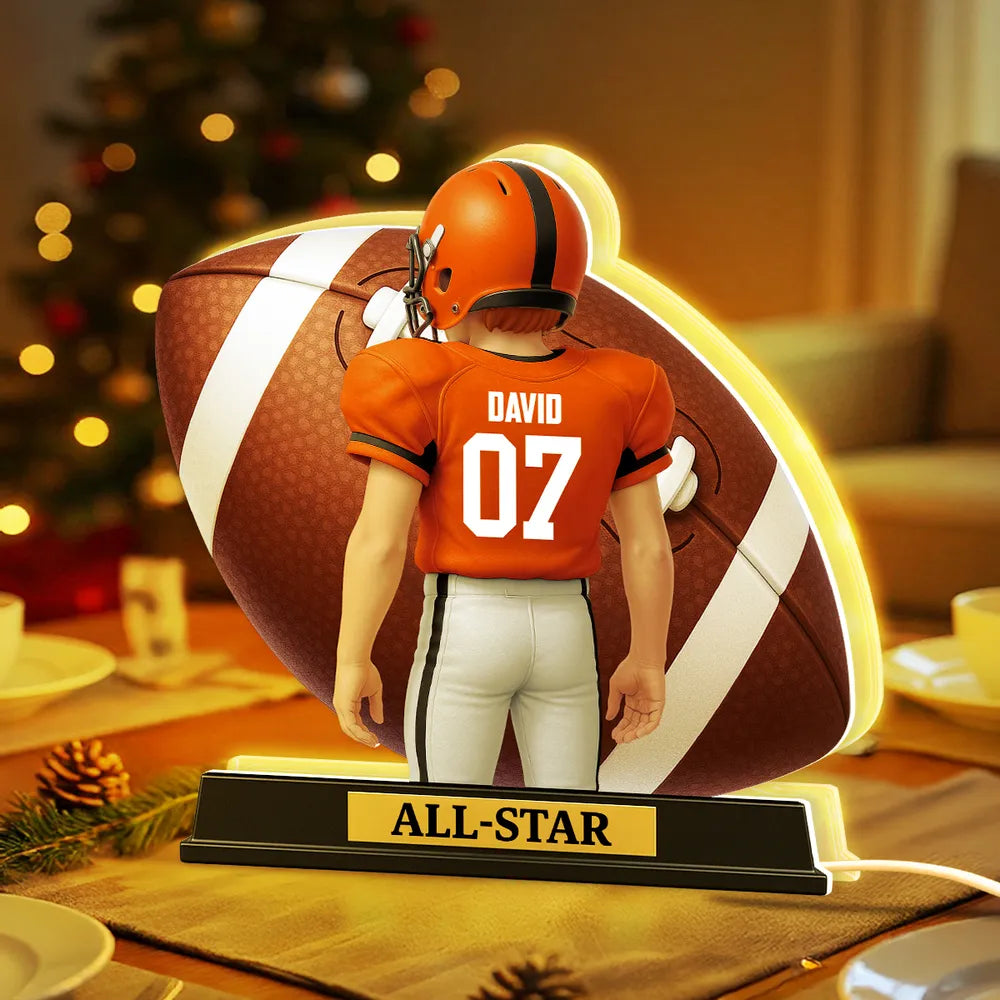 Custom Football Player Figurine with Personalized Jersey - Perfect Gift for Sports Fans Plaque MagicInPrints
