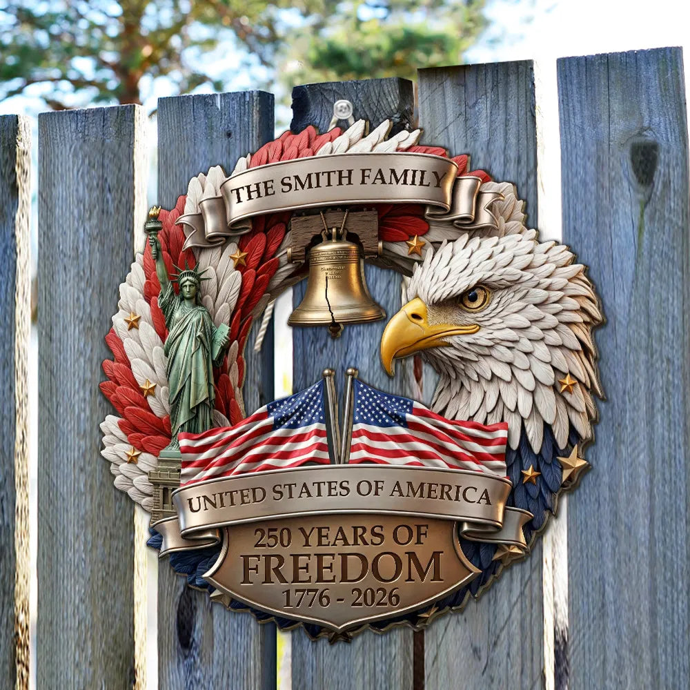 Custom Patriotic Door Sign for Families - 250th Anniversary Celebration Sign MagicInPrints