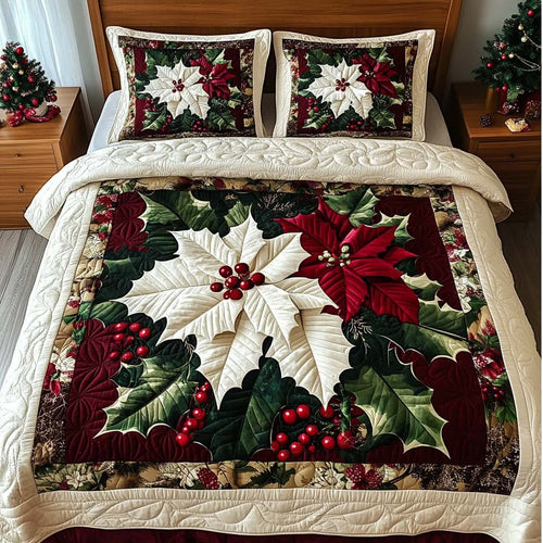 Wrap Yourself in Holiday Comfort – Personalized Quilted Bedding Set – Gift for Home Decor Enthusiasts Quilted Bedding Set V2 MagicInPrints