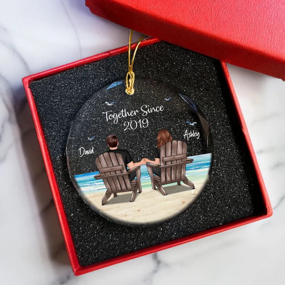 Personalized Glass Ornament for Couples - Together Since 2019 Ornament MagicInPrints