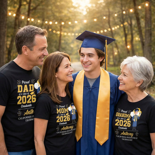 Custom Family Graduation T-Shirt Set for Class of 2026 - Celebrate Graduation Day Cloth MagicInPrints