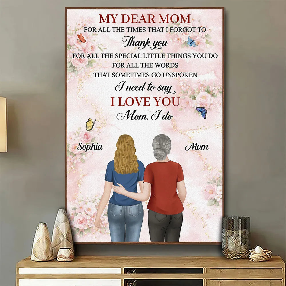Personalized Mother-Daughter Wall Art Print - Sentimental Gift for Mom Poster or Canvas MagicInPrints