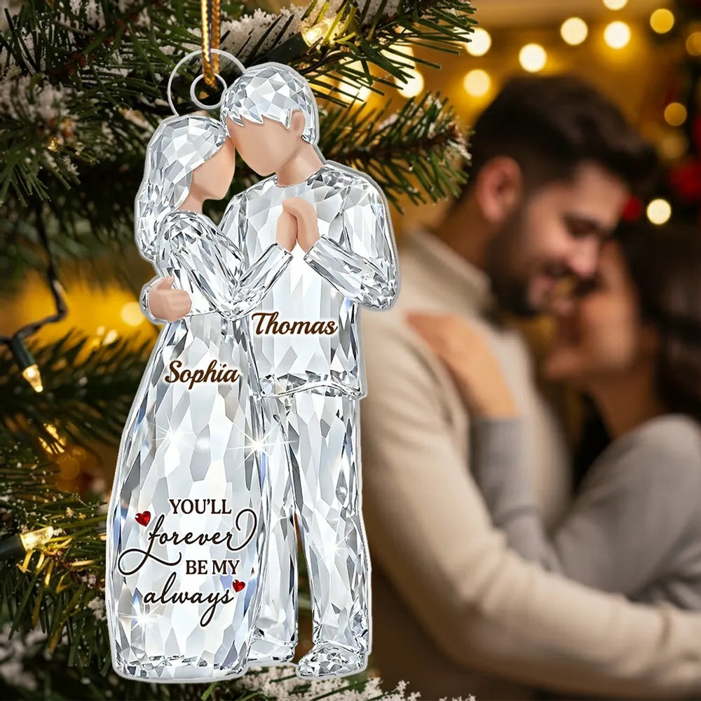 Personalized Crystal Couple Ornament for Couples - Romantic Christmas Keepsake Ornament MagicInPrints