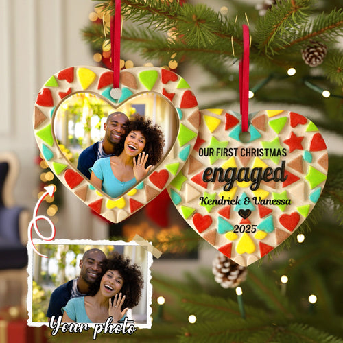 Celebrate Your Love: Our First Christmas Engaged Ornament - Personalized Gifts for Couples Ornament MagicInPrints