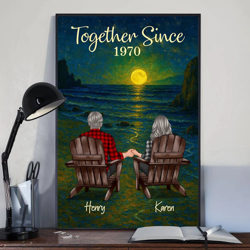 Personalized Romantic Couple Canvas Art - Anniversary Gift Poster or Canvas MagicInPrints