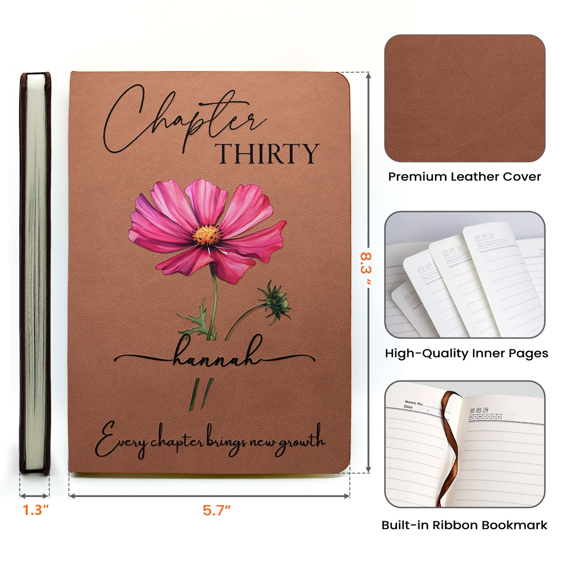 Personalized Floral Journal for Women - Inspirational Birthday Gift Stationery MagicInPrints