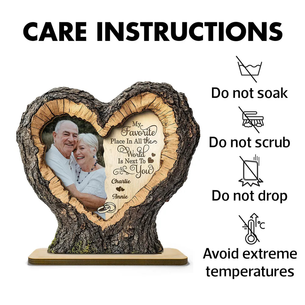 Custom Heart-Shaped Wooden Photo Frame for Couples - Anniversary Gift Plaque MagicInPrints