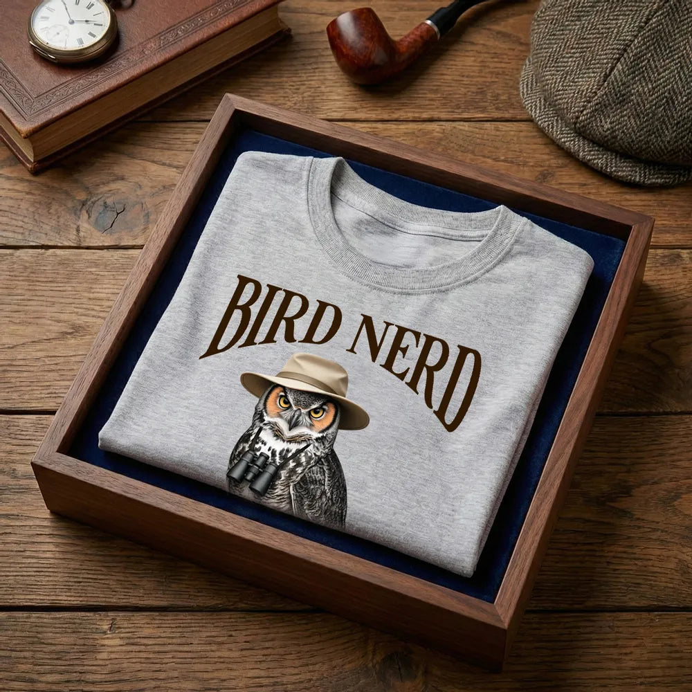 Funny Bird Nerd Owl T-Shirt for Birdwatchers - Casual Outdoor Wear Cloth MagicInPrints