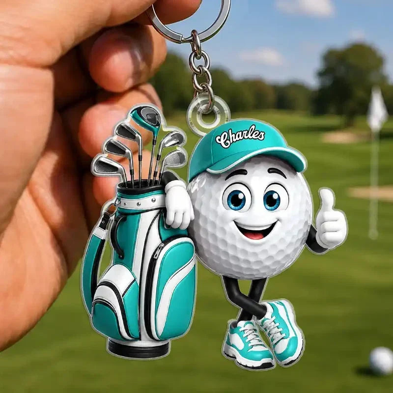 Personalized Acrylic Golf Ball Keychain Gift for Golfers
