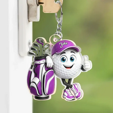 Load image into Gallery viewer, Personalized Acrylic Golf Ball Keychain Gift for Golfers
