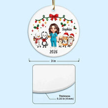 Load image into Gallery viewer, Personalized Ceramic Ornament Nurse Gift with Custom Name for Christmas

