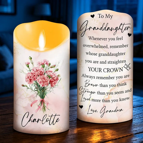 Personalized Flameless LED Candle Gift for Granddaughter