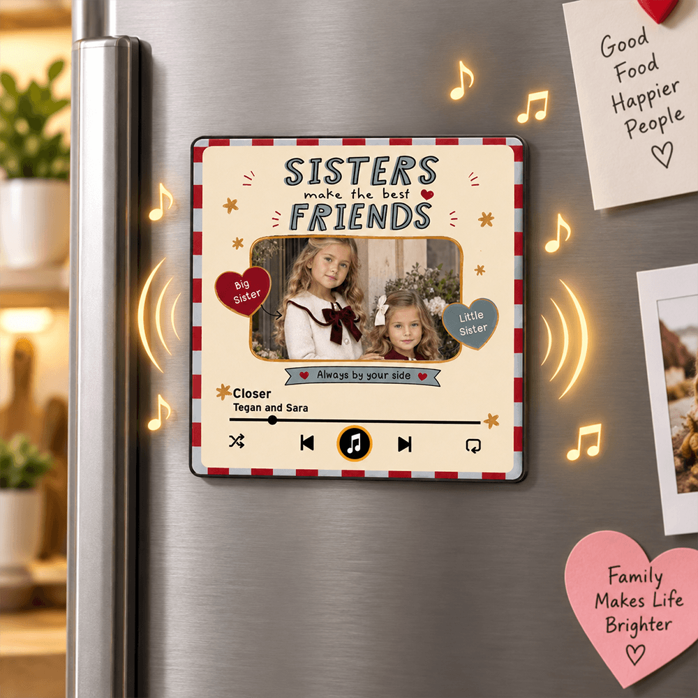Personalized Acrylic Music Magnet Custom Sibling Gift