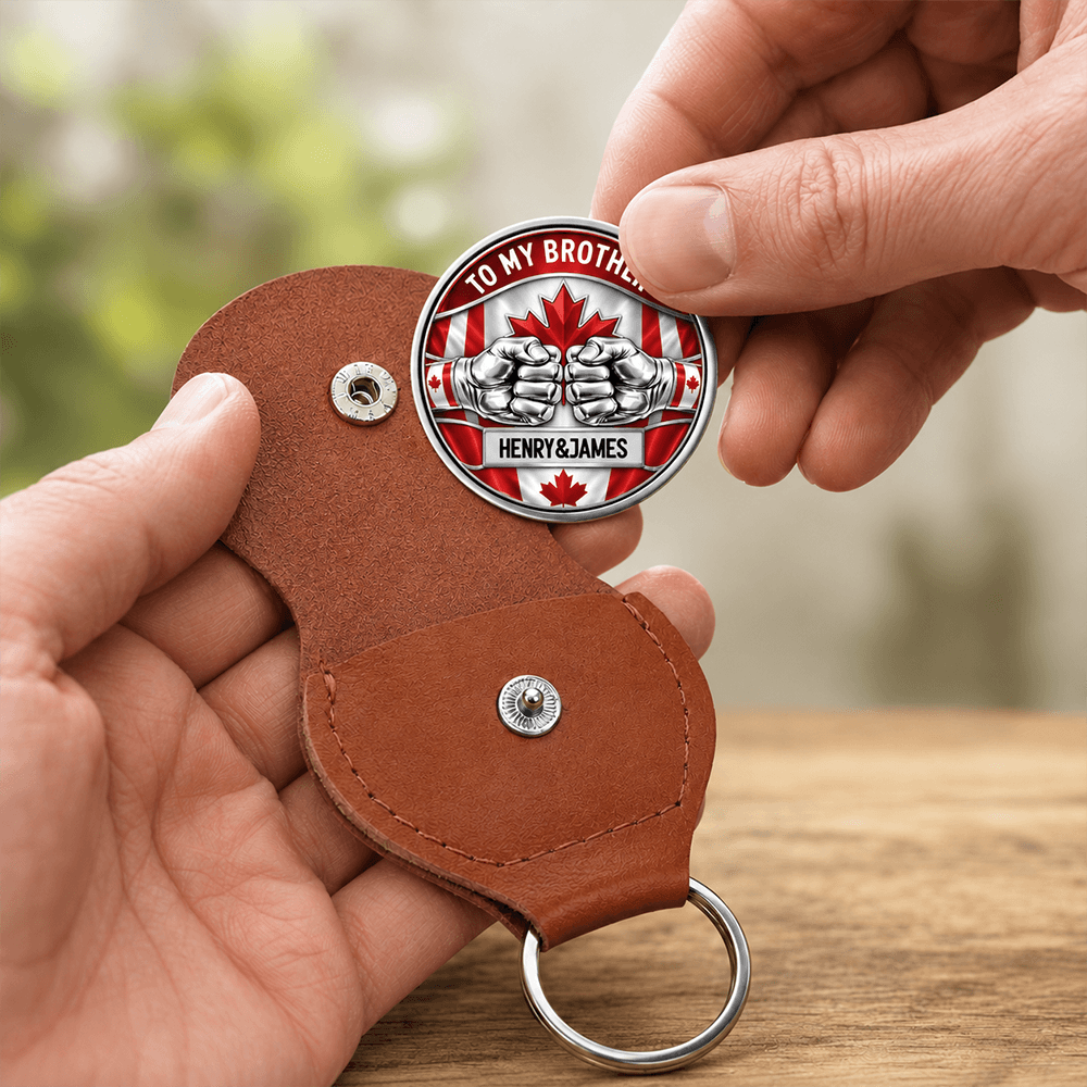 Personalized Pocket Hug Keychain with Country Flag for Brother