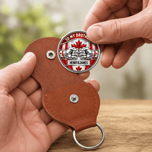 Load image into Gallery viewer, Personalized Pocket Hug Keychain with Country Flag for Brother
