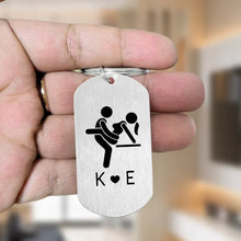 Load image into Gallery viewer, Personalized Metal Keychain Unique Romantic Gift for Couple
