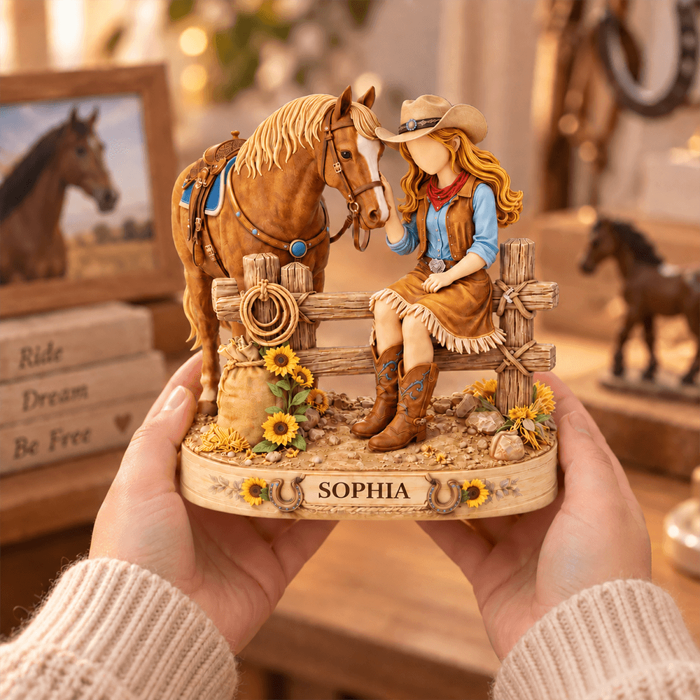 Personalized Wooden Plaque Custom Name Country Horse Gift