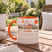 Load image into Gallery viewer, Personalized Two-Tone Mug Custom Name Desert Floral Gift for Mom
