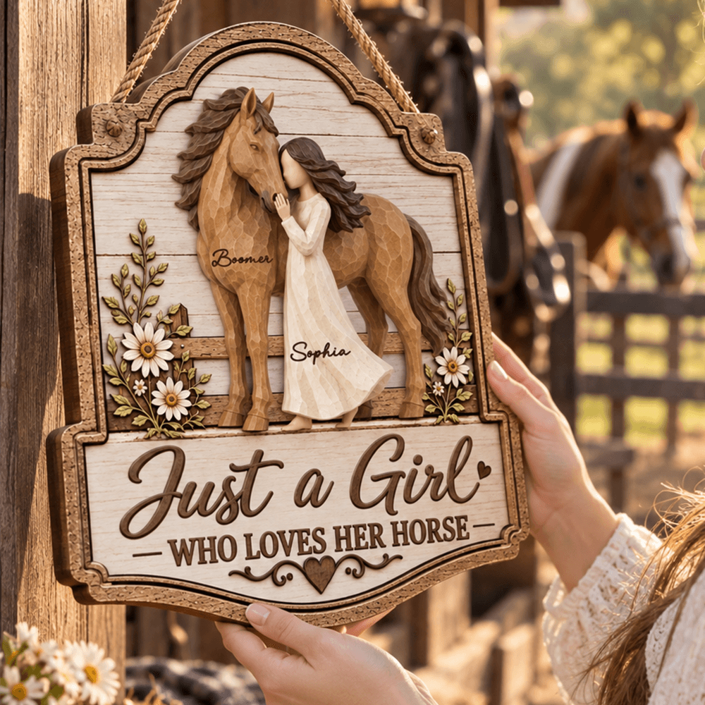 Personalized Wooden Sign for Horse Lover Gift Idea Custom Art