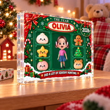 Load image into Gallery viewer, Personalized Squishy Hunter Christmas Acrylic Plaque Gift for Kids
