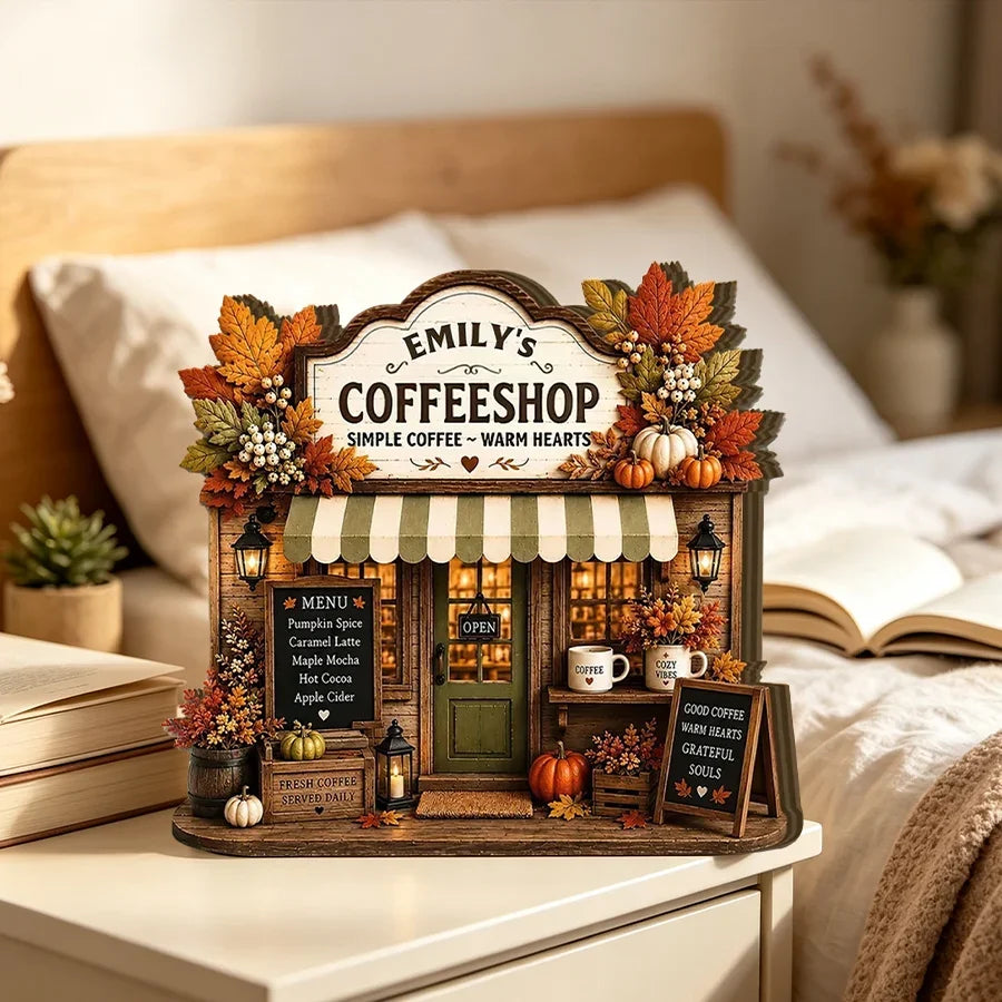 Personalized Thick Wooden Coffee Plaque Gift for Mom or Friend