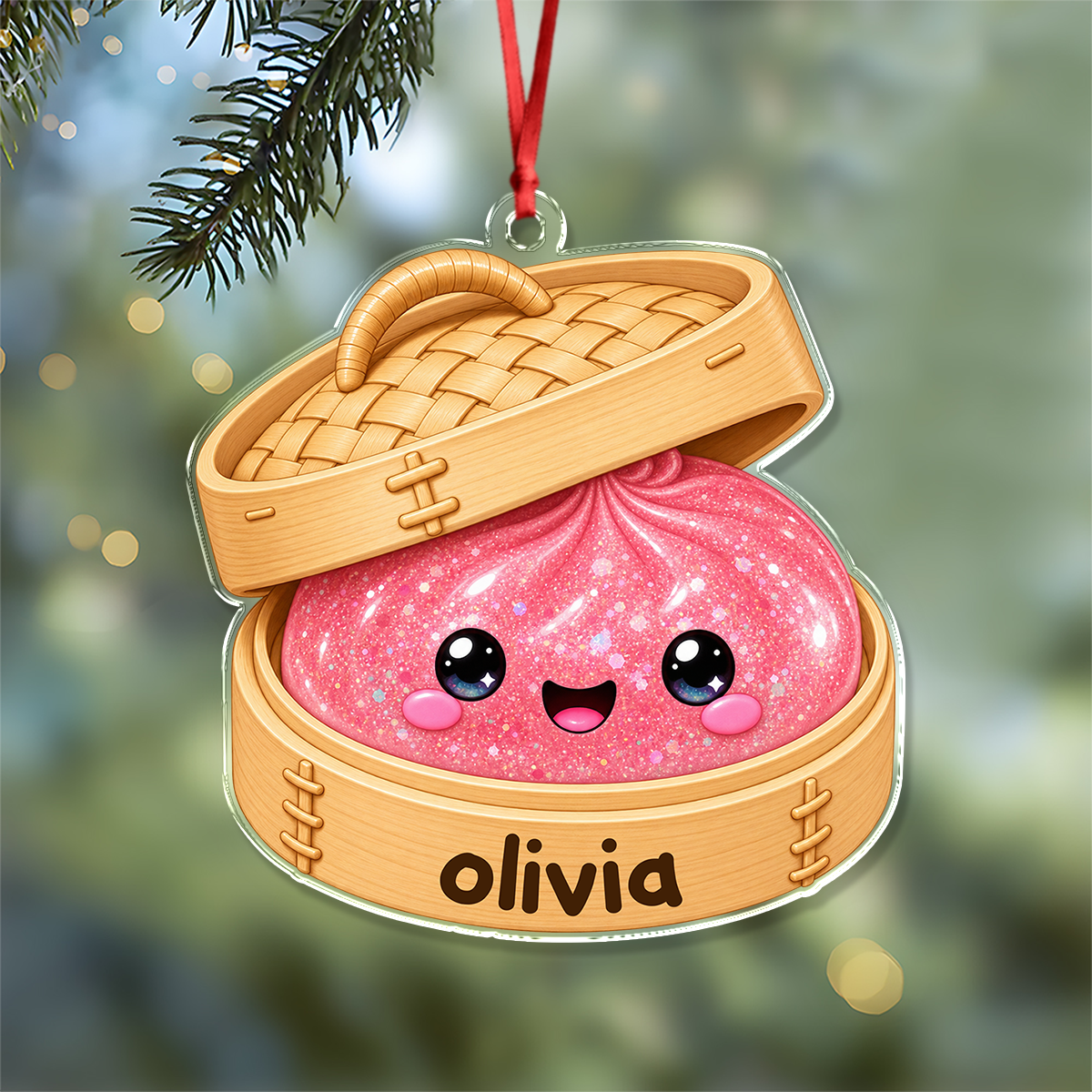 Personalized Acrylic Dim Sum Ornament Gift for Family & Friends